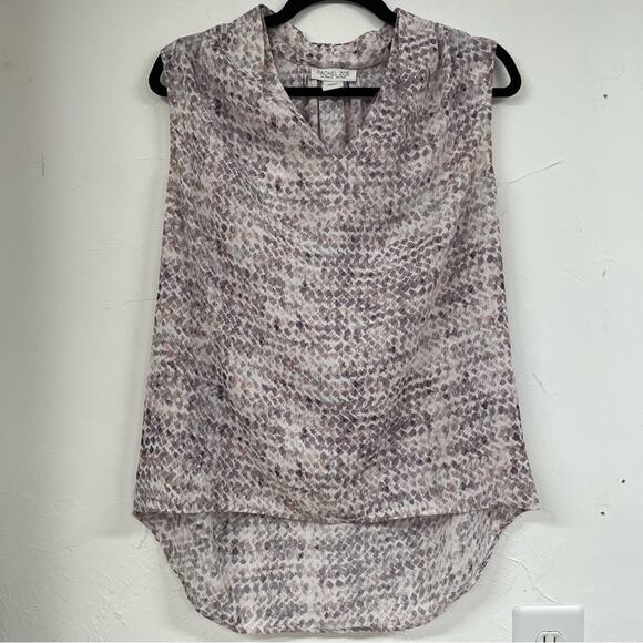 Rachel Zoe Purple Abstract Print Sleeveless Blouse Womens M Flowy Classic Top - Picture 1 of 10